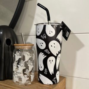 TikTok Ghost Tumbler and Glass Ghost Cup Halloween TikTok Viral Halloween